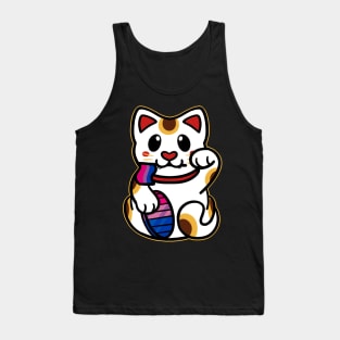 LGBTQ+ Pride Lucky Cat - Bisexual Tank Top